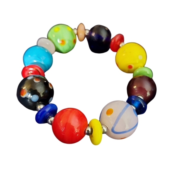 2/$30 Vibrant Murano glass bead bracelet - Picture 3 of 6